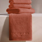 Oasis - Serviette + Drap De Bain Coton Peigné Lt - Terracotta