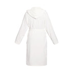 Uni - Peignoir Coton Velours Avec Capuche - Blanc