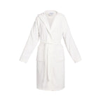 Uni - Peignoir Coton Velours Avec Capuche - Blanc