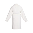 Uni - Peignoir Avec Col Châle En Coton Velours - Blanc