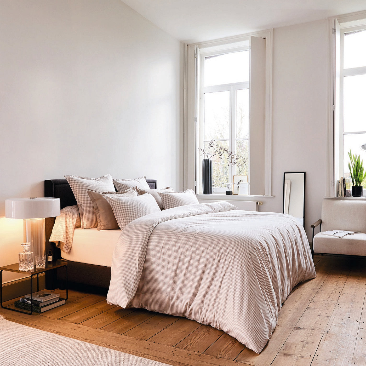 Gallina - Housse De Couette + 1 Ou 2 Taie(S) D'Oreiller - Satin De Coton - Taupe