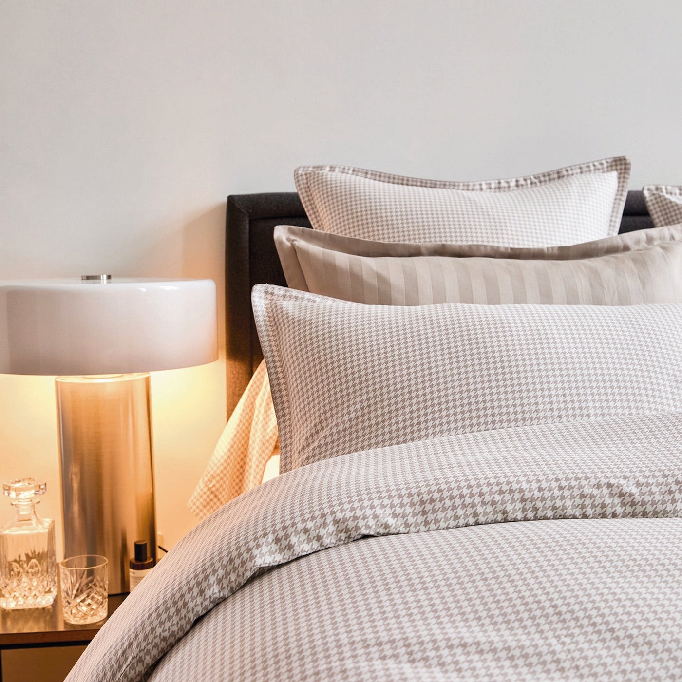Gallina - Housse De Couette + 1 Ou 2 Taie(S) D'Oreiller - Satin De Coton - Taupe