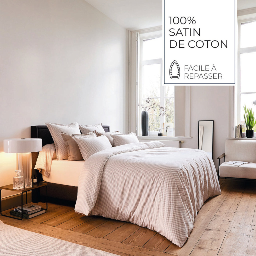 Gallina - Taie D'Oreiller - Satin De Coton - Taupe