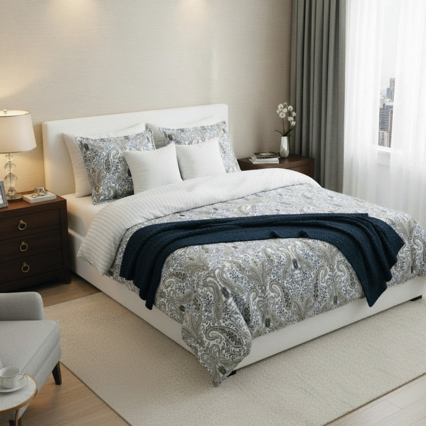 Palais Oriental - Housse De Couette + 1 Ou 2 Taie(S) D'Oreiller - Satin De Coton - Taupe