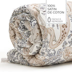 Palais Oriental - Édredon Avec Glands - Satin De Coton - Taupe