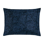 Eclipse Fleuri - Taie D'Oreiller - Satin De Coton - Blue 11
