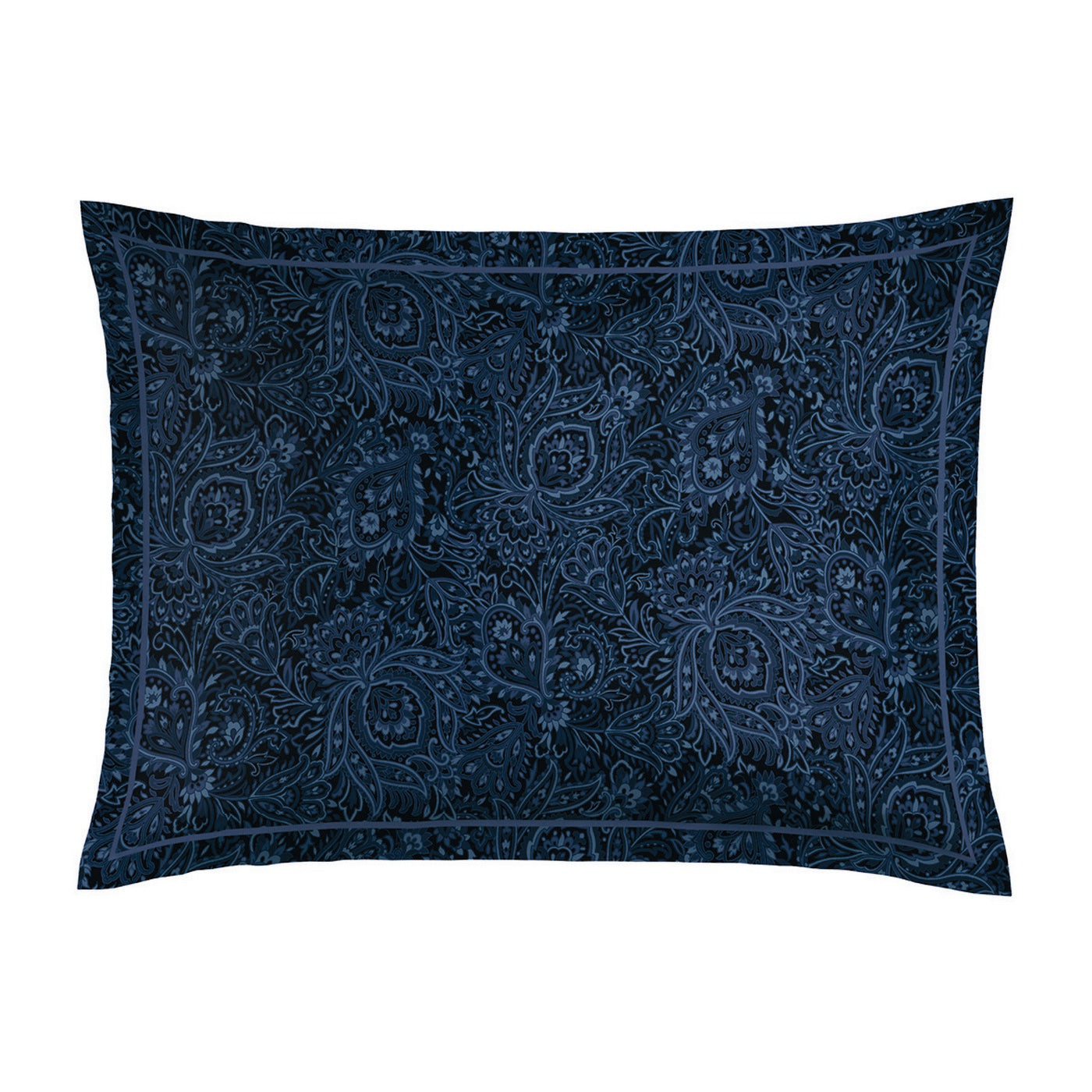 Eclipse Fleuri - Taie D'Oreiller - Satin De Coton - Blue 11