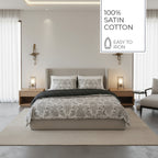 Élégance Persane - Housse De Couette + 1 Ou 2 Taie(S) D'Oreiller - Satin De Coton - Beige