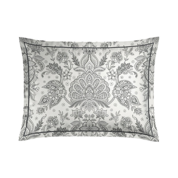 Dobby Stripe Woven / Élégance Persane - Taie D'Oreiller - Satin De Coton - Gris 03