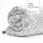 Élégance Persane - Édredon Avec Glands - Satin De Coton - Beige