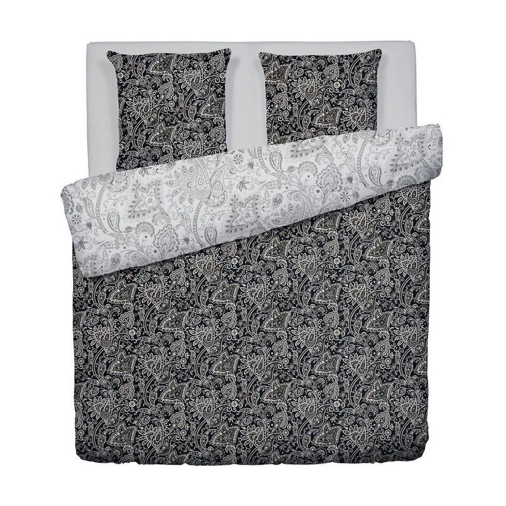 Buta - Housse De Couette + 1 Ou 2 Taie(S) D'Oreiller - Satin De Coton - Noir