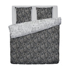 Buta - Housse De Couette + 1 Ou 2 Taie(S) D'Oreiller - Satin De Coton - Noir