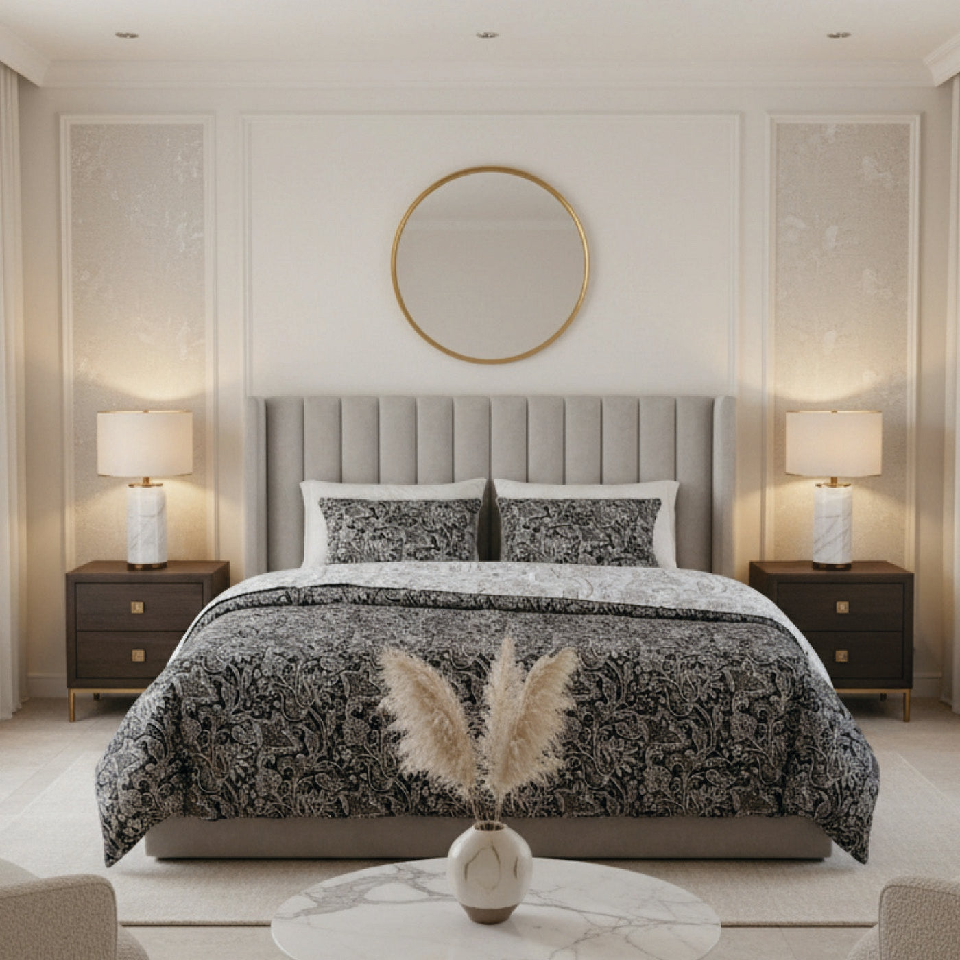 Buta - Housse De Couette + 1 Ou 2 Taie(S) D'Oreiller - Satin De Coton - Noir