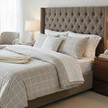 Aurélie - Housse De Couette + 1 Ou 2 Taie(S) D'Oreiller - Satin De Coton - Taupe