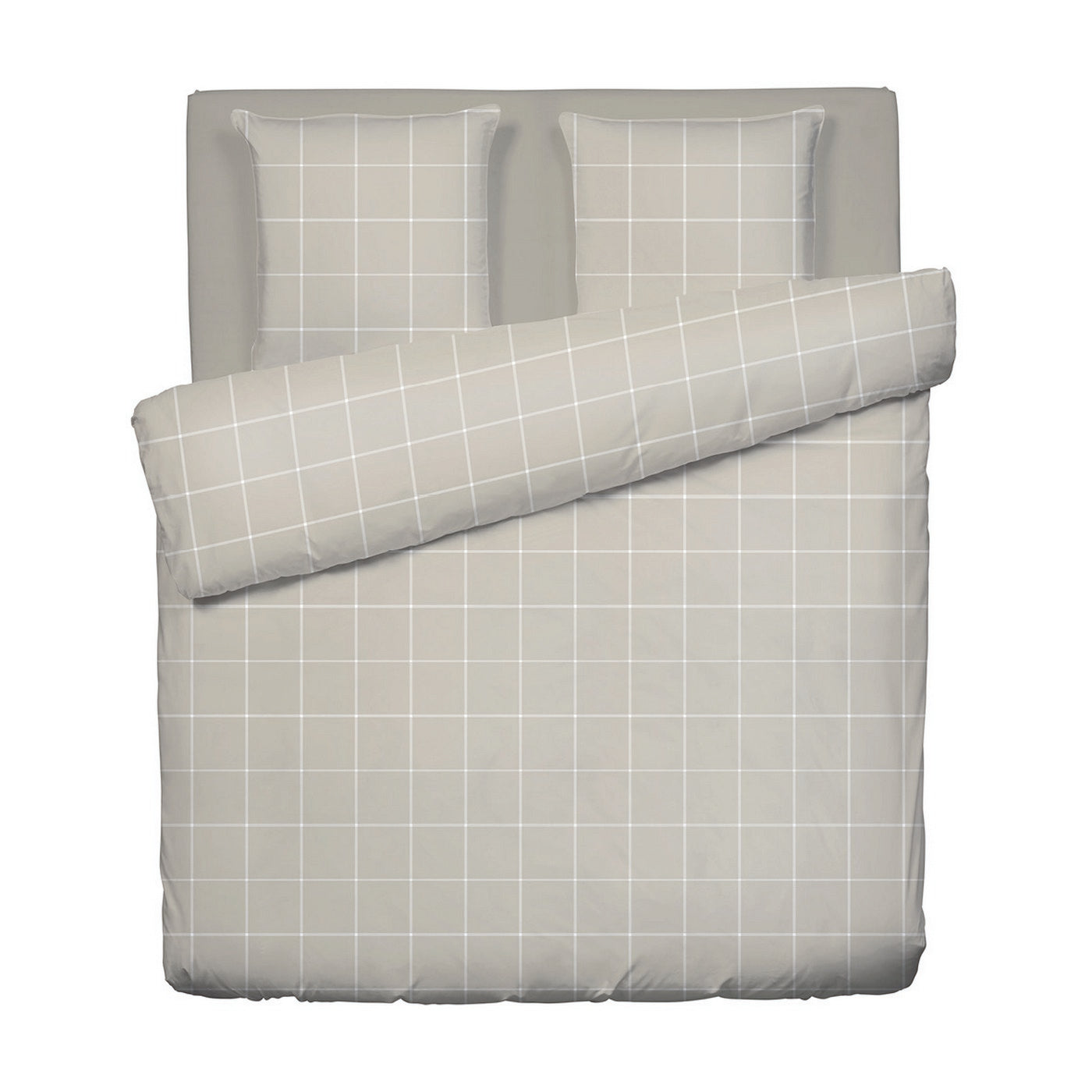 Aurélie - Housse De Couette + 1 Ou 2 Taie(S) D'Oreiller - Satin De Coton - Taupe