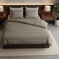 Lucien - Housse De Couette + 1 Ou 2 Taie(S) D'Oreiller - Satin De Coton - Taupe