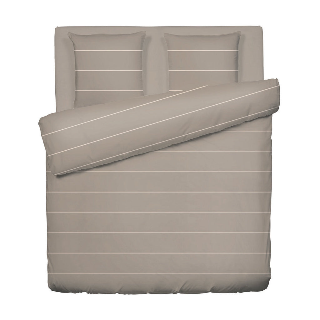 Lucien - Housse De Couette + 1 Ou 2 Taie(S) D'Oreiller - Satin De Coton - Taupe