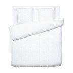 Dentelle Royale - Housse De Couette + 1 Ou 2 Taie(S) D'Oreiller - Satin De Coton Tissé Jacquard - Blanc