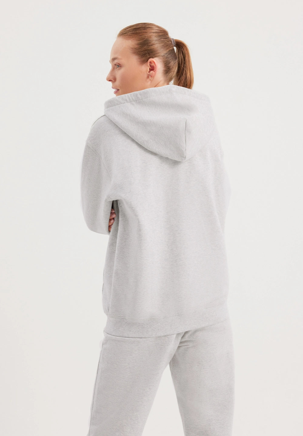 Sweat À Capuche Zippé Mixte Easy - Light Melange Grey