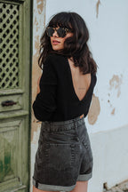 Blouse Lila Noir Coton