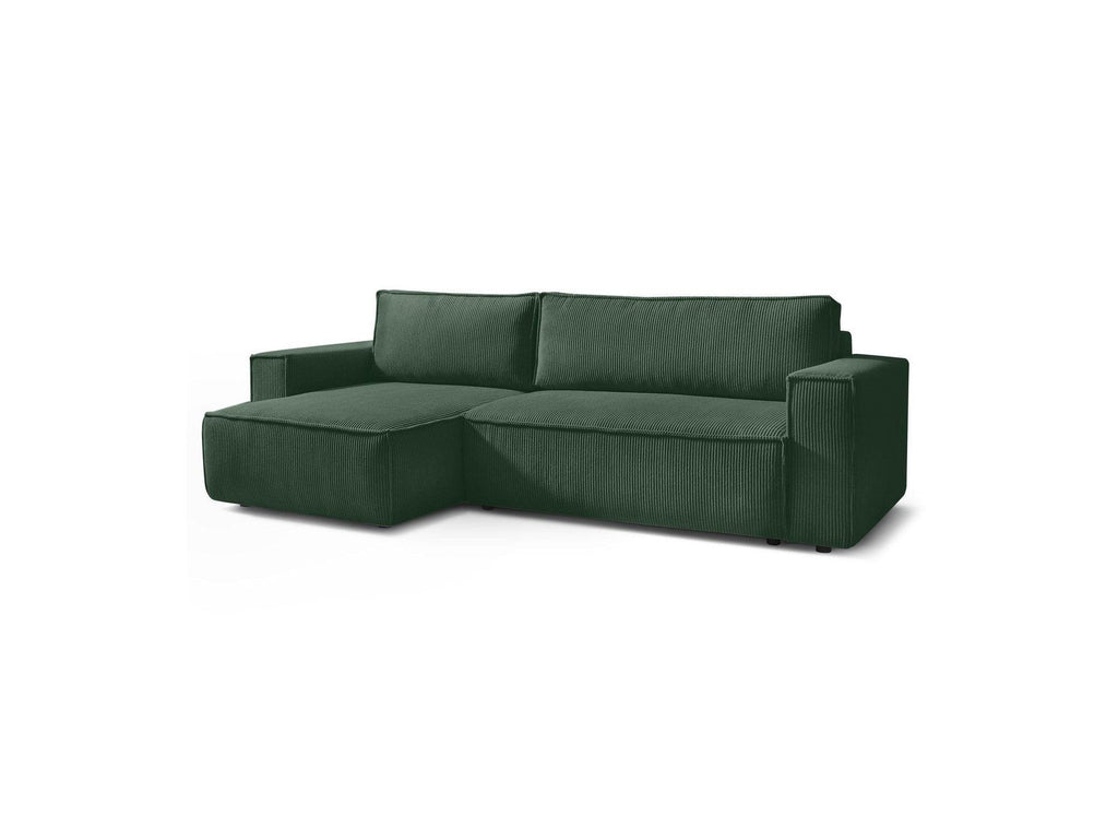 Nihad - Canapé D'Angle Réversible Convertible Coffre - Velours Côtelé
