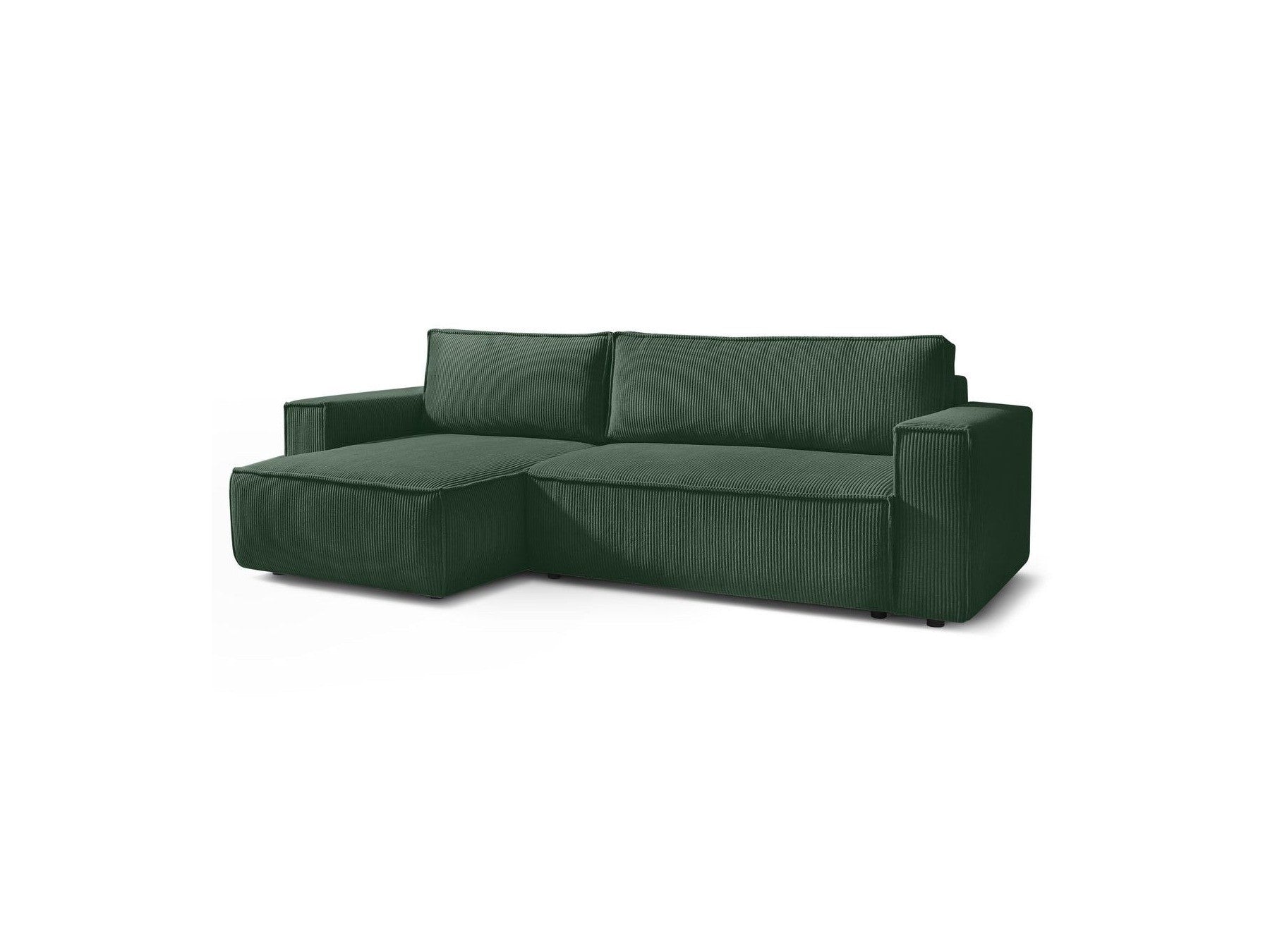 Nihad - Canapé D'Angle Réversible Convertible Coffre - Velours Côtelé