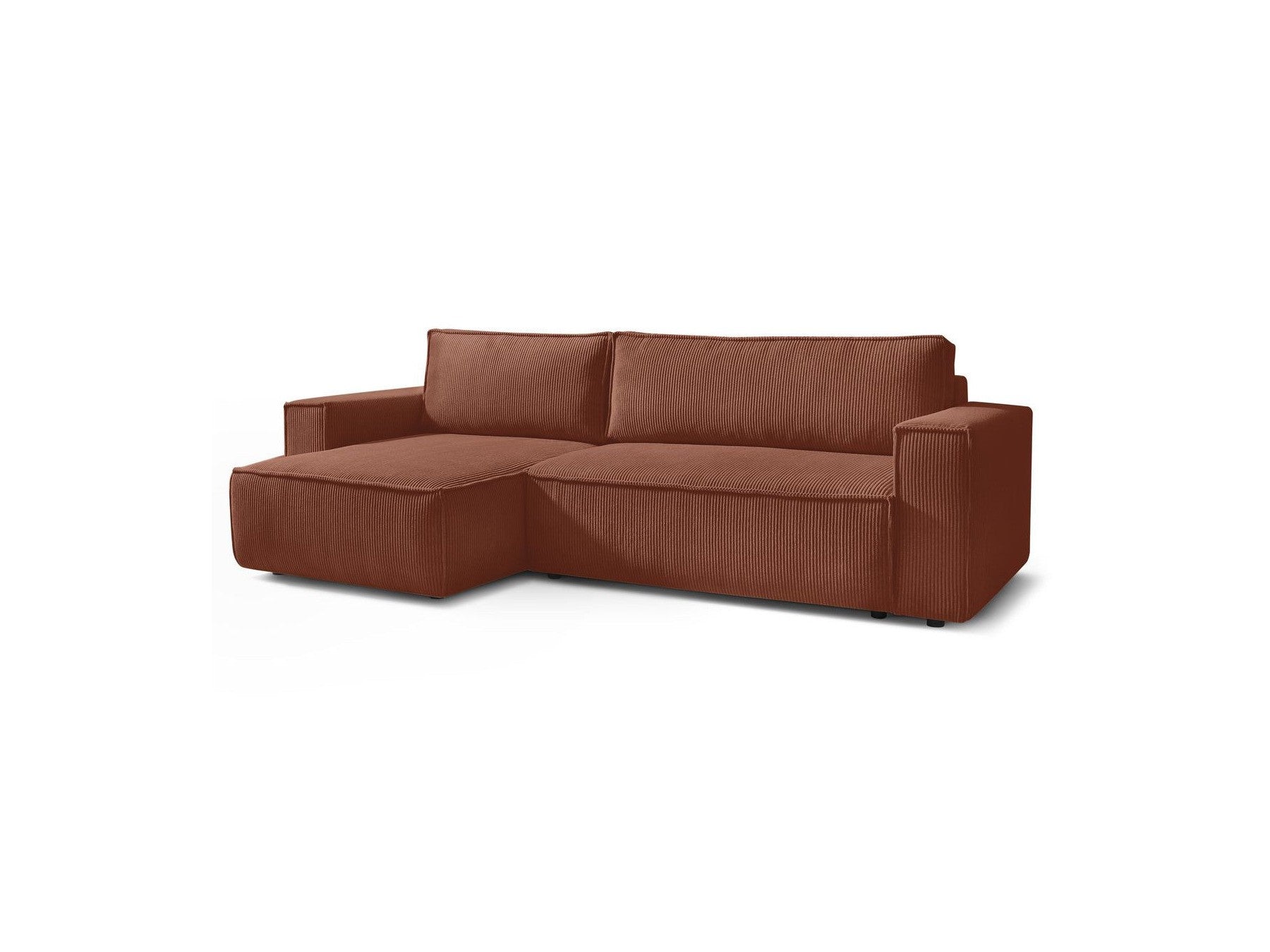Nihad - Canapé D'Angle Réversible Convertible Coffre - Velours Côtelé