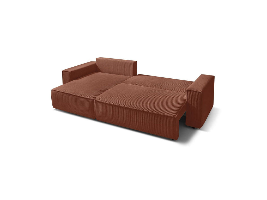 Nihad - Canapé D'Angle Réversible Convertible Coffre - Velours Côtelé