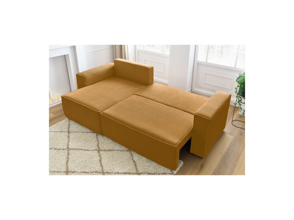 Nihad - Canapé D'Angle Réversible Convertible Coffre - Velours Côtelé