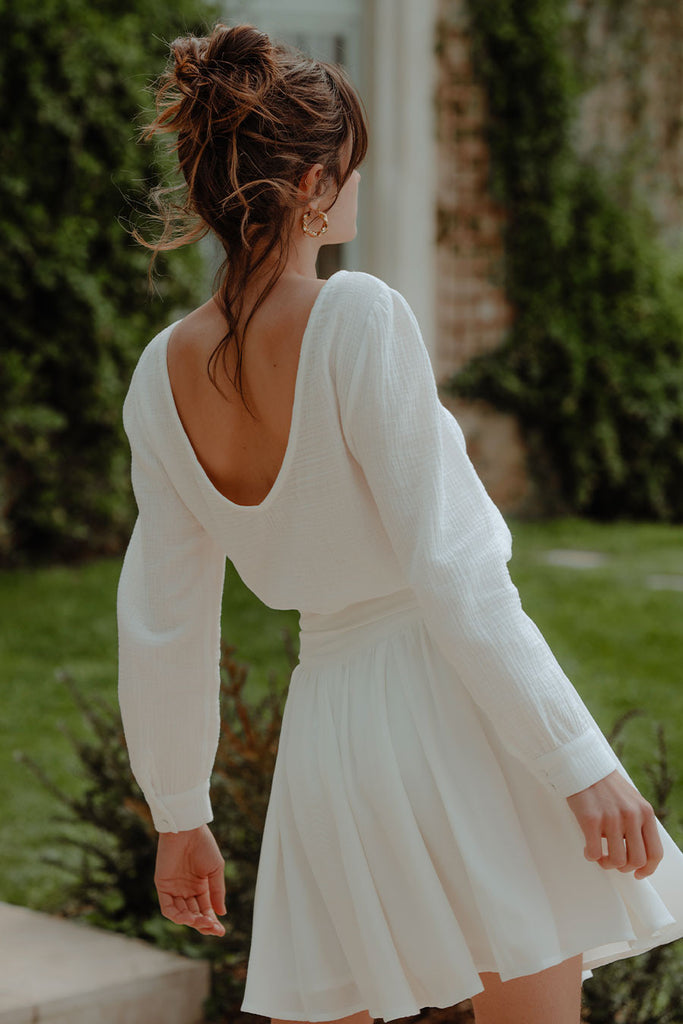 Blouse Lila Blanc Coton