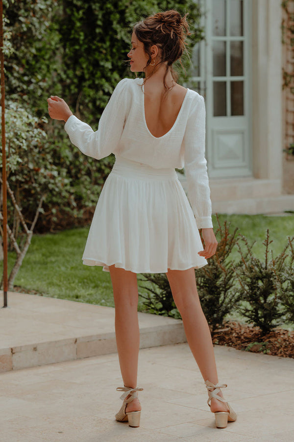 Blouse Lila Blanc Coton