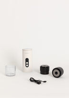 Thera Move - Cafetière Espresso Portable 15 Bars Pour Capsules Et Café Moulu - Blanc Cassé