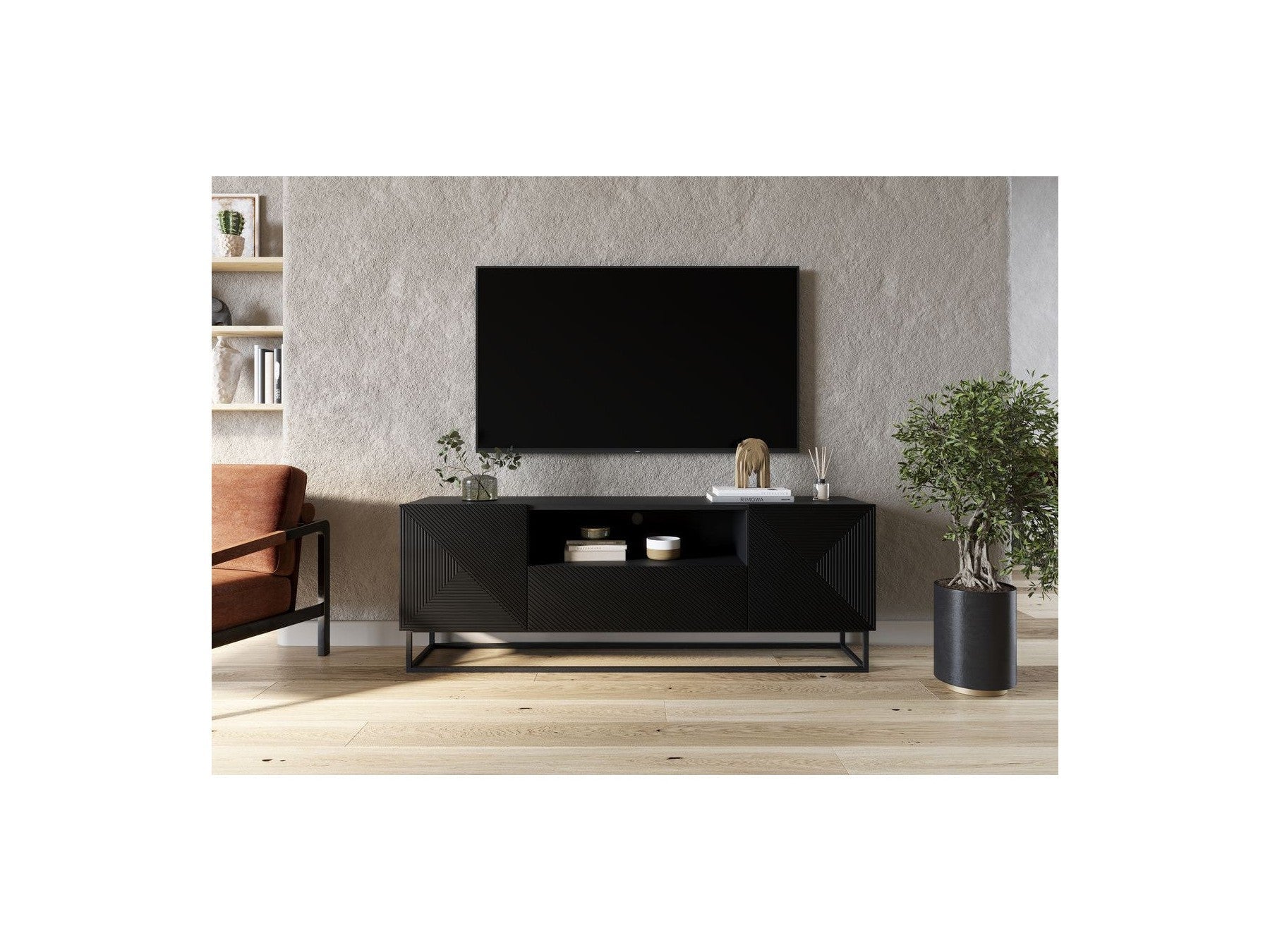 Alice - Meuble Tv - Pieds En Métal - 167 Cm