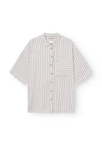 Chemise Rayée À Manches Courtes Pj - Warm Grey Stripe