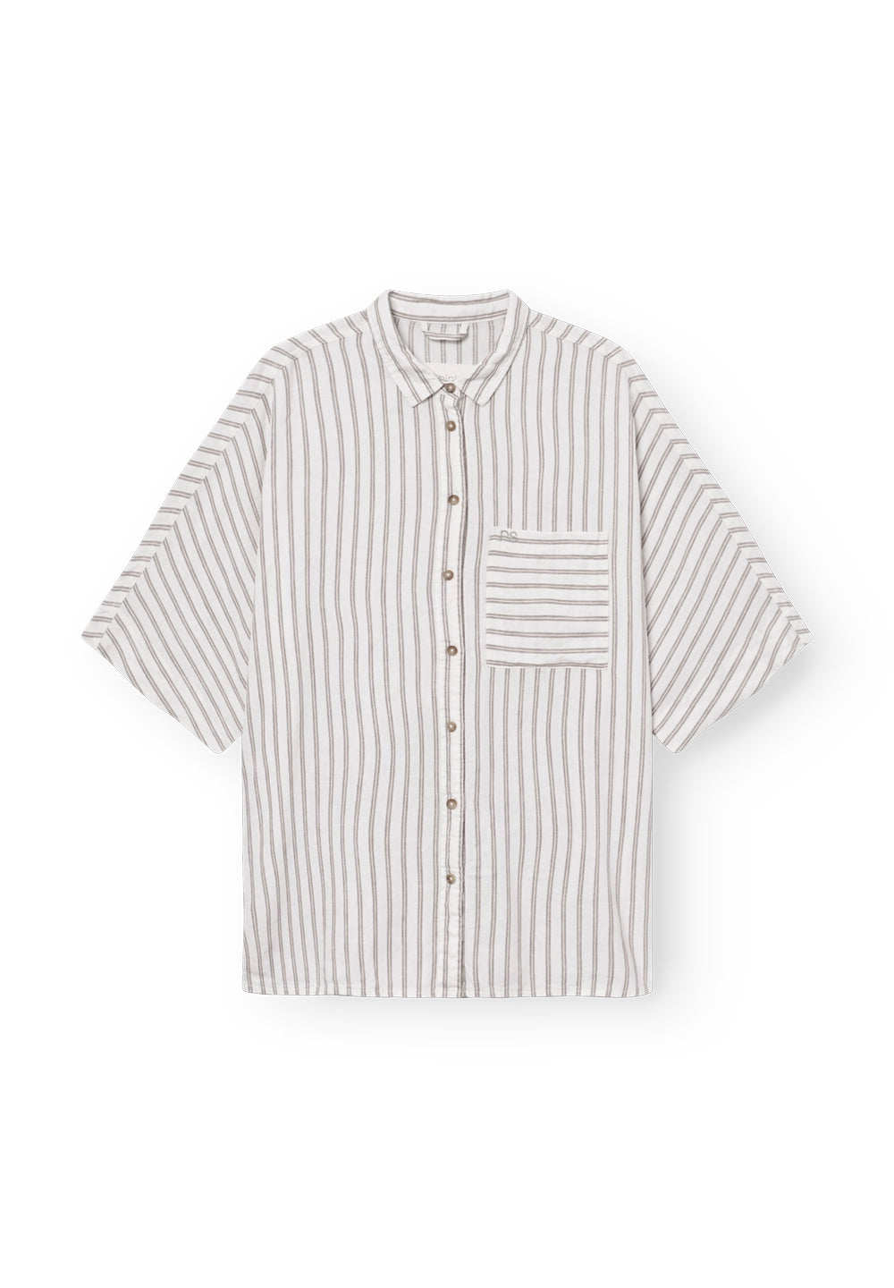 Chemise Rayée À Manches Courtes Pj - Warm Grey Stripe
