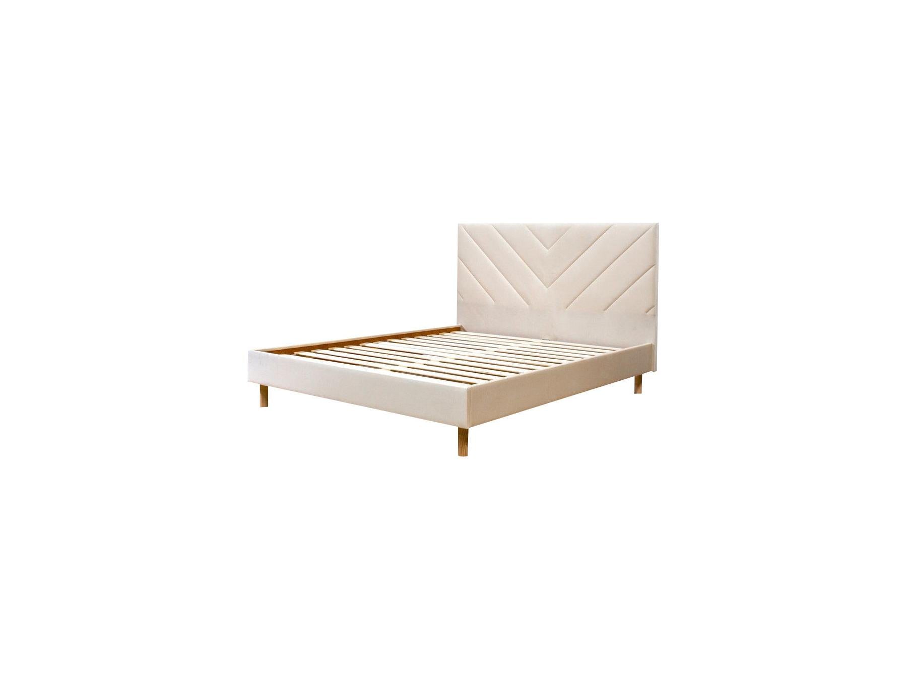 Romane - Lit Avec Lattes Massives - Tissu Velours