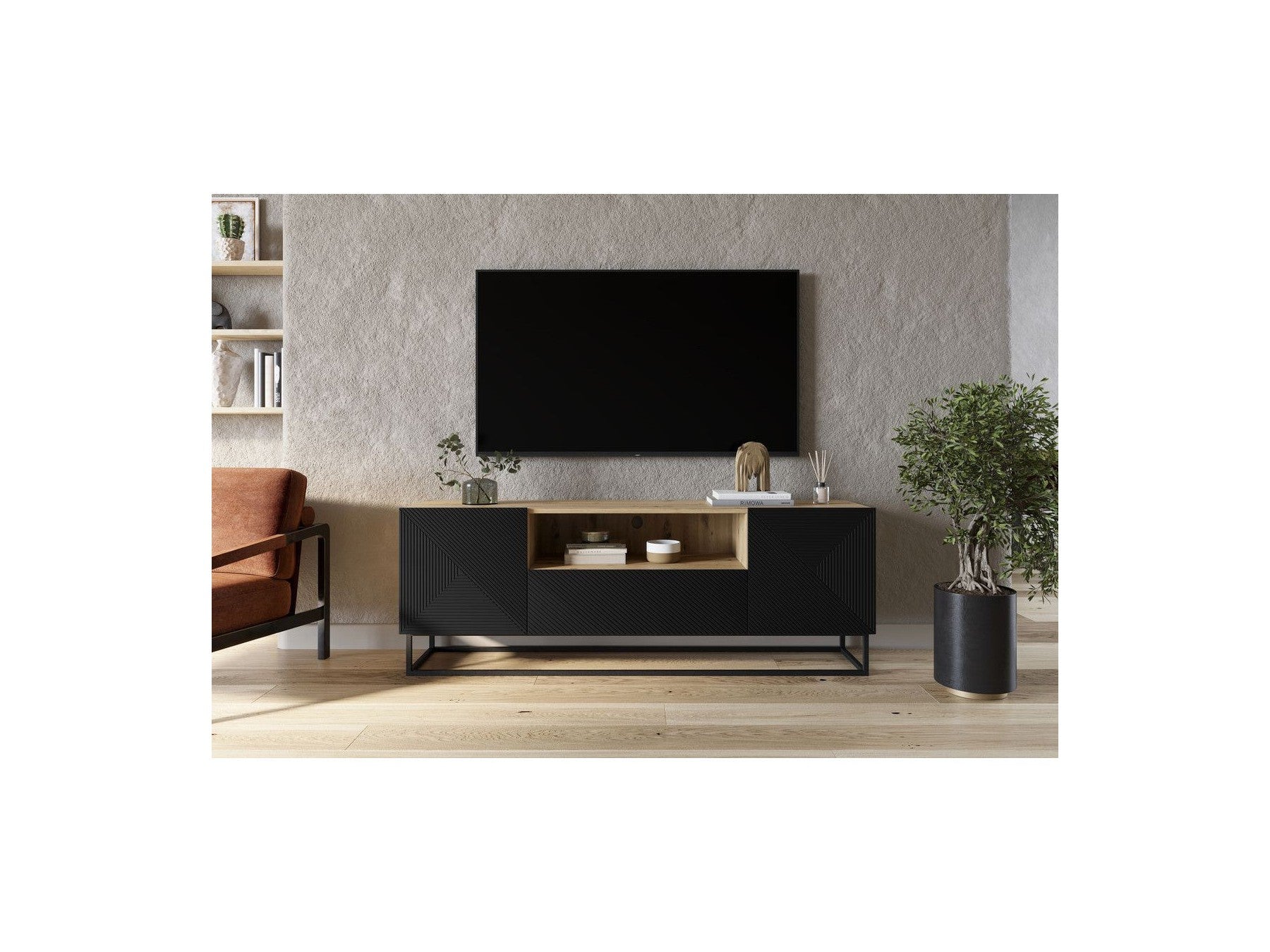 Alice - Meuble Tv - Pieds En Métal - 167 Cm