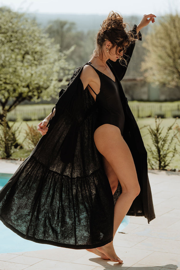 Kimono Bao Noir Coton