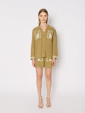 Chemise Double Gaze Broderie - Khaki