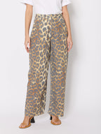 Jean Wide Leg Imprime - Leopard