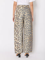 Jean Wide Leg Imprime - Leopard