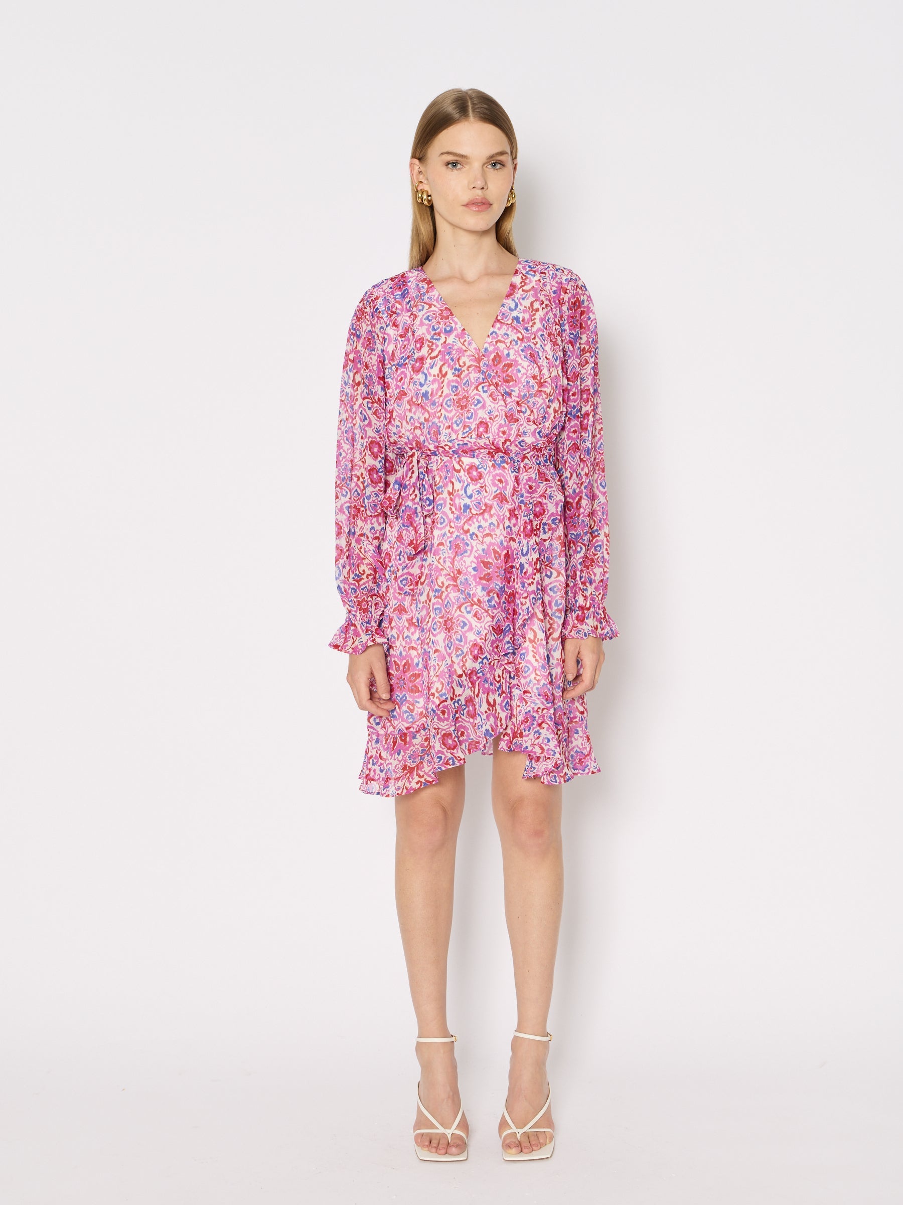 Robe Courte Ml Imprimee - Aquarel-Flower