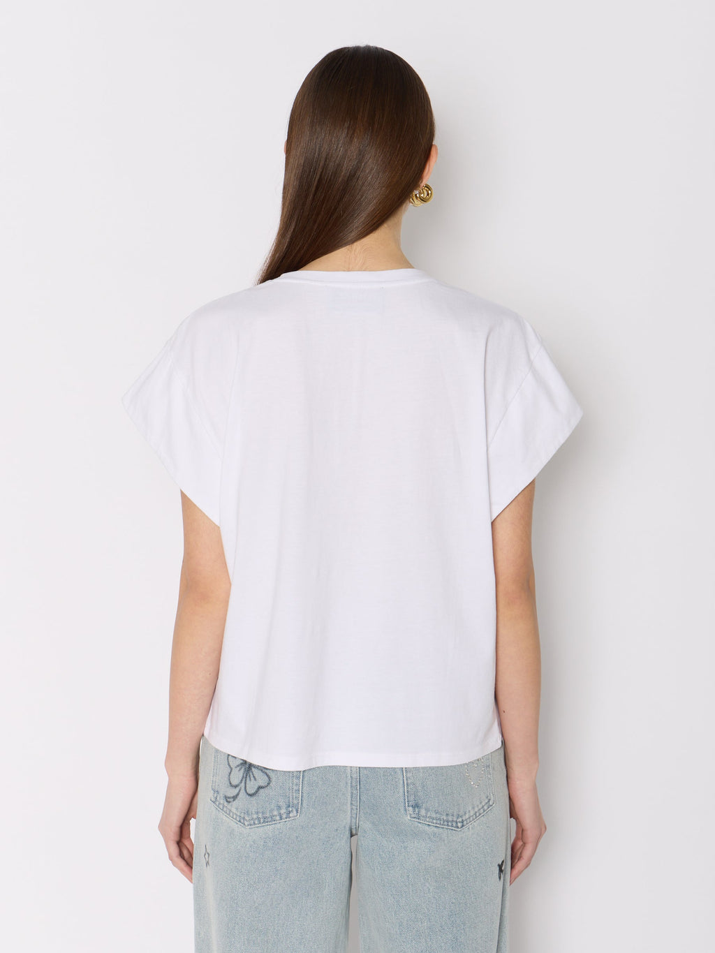 Tshirt Avec Collier Perles - White