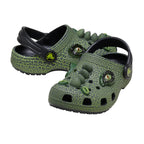 Sabots Crocs Classic Iam Scary Dino Clog Enfant - Noir, Vert