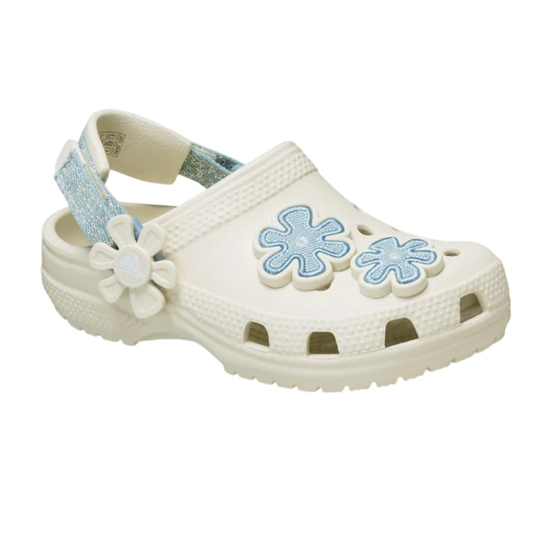 Sabots Crocs Classic Dnm Flower Adj Backstrap Enfant - Sommet Blanc