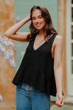 Débardeur Arielle Noir Coton