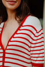 Robe Évy Rayé Rouge