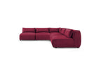 Jeanne - Canapé D'Angle Fixe Modulable - Tissu Velours Avec 4 Chauffeuses Et 1 Angle