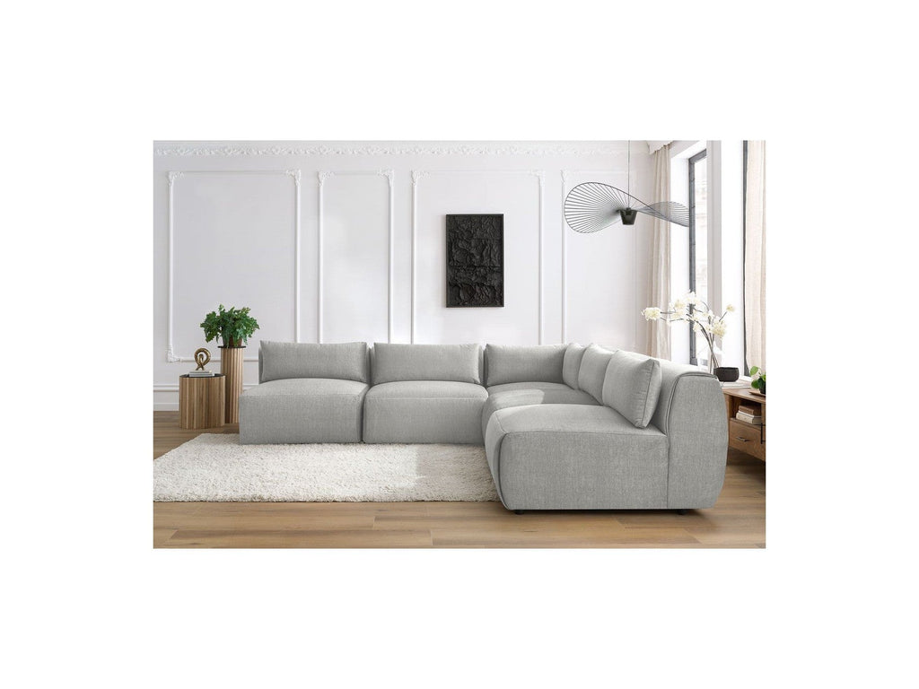 Jeanne - Canapé D'Angle Fixe Modulable - Tissu Velours Avec 4 Chauffeuses Et 1 Angle