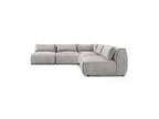 Jeanne - Canapé D'Angle Fixe Modulable - Tissu Velours Avec 4 Chauffeuses Et 1 Angle